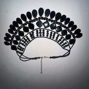 Black Beaded Statement Necklace